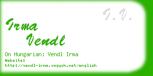 irma vendl business card